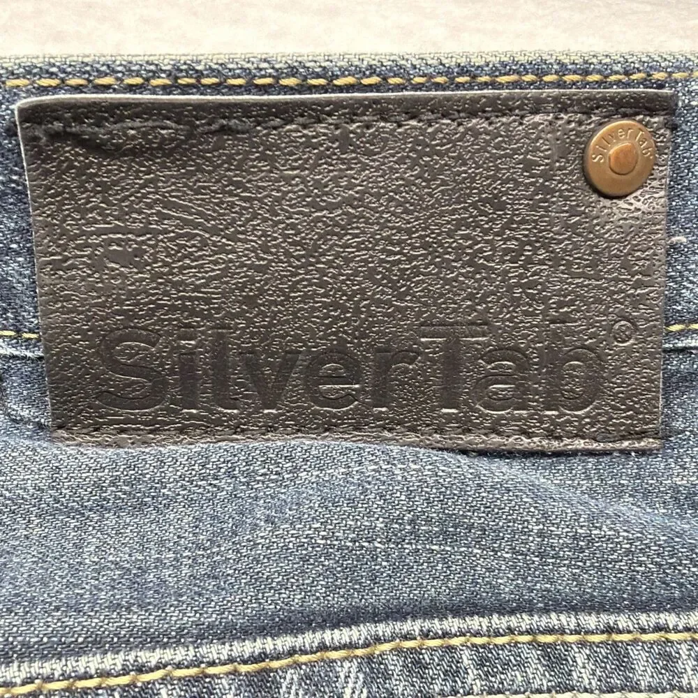 Vintage 90s Levis SilverTab Baggy Jeans Faded Blue Denim Skater Men's 36x33